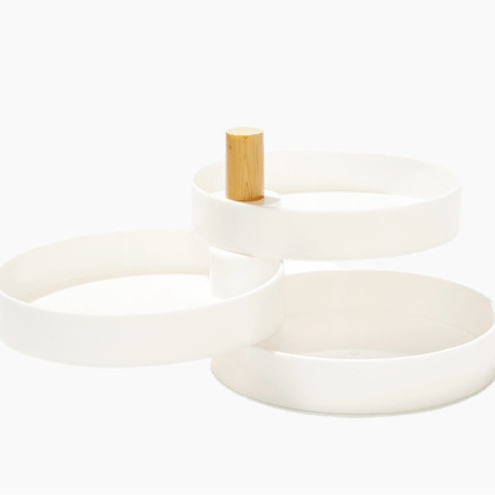 White Rotating Tiered Tray